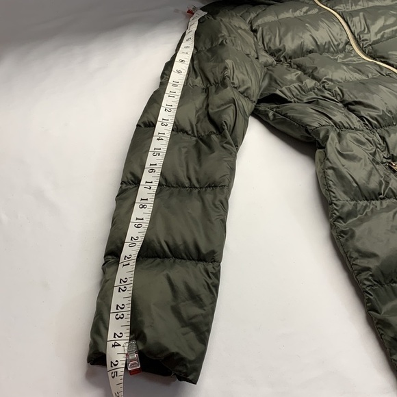 Lucky Brand Nylon Puffer Jacket w/ Hood Down Filled Colour Army Green Size Small - Picture 11 of 14